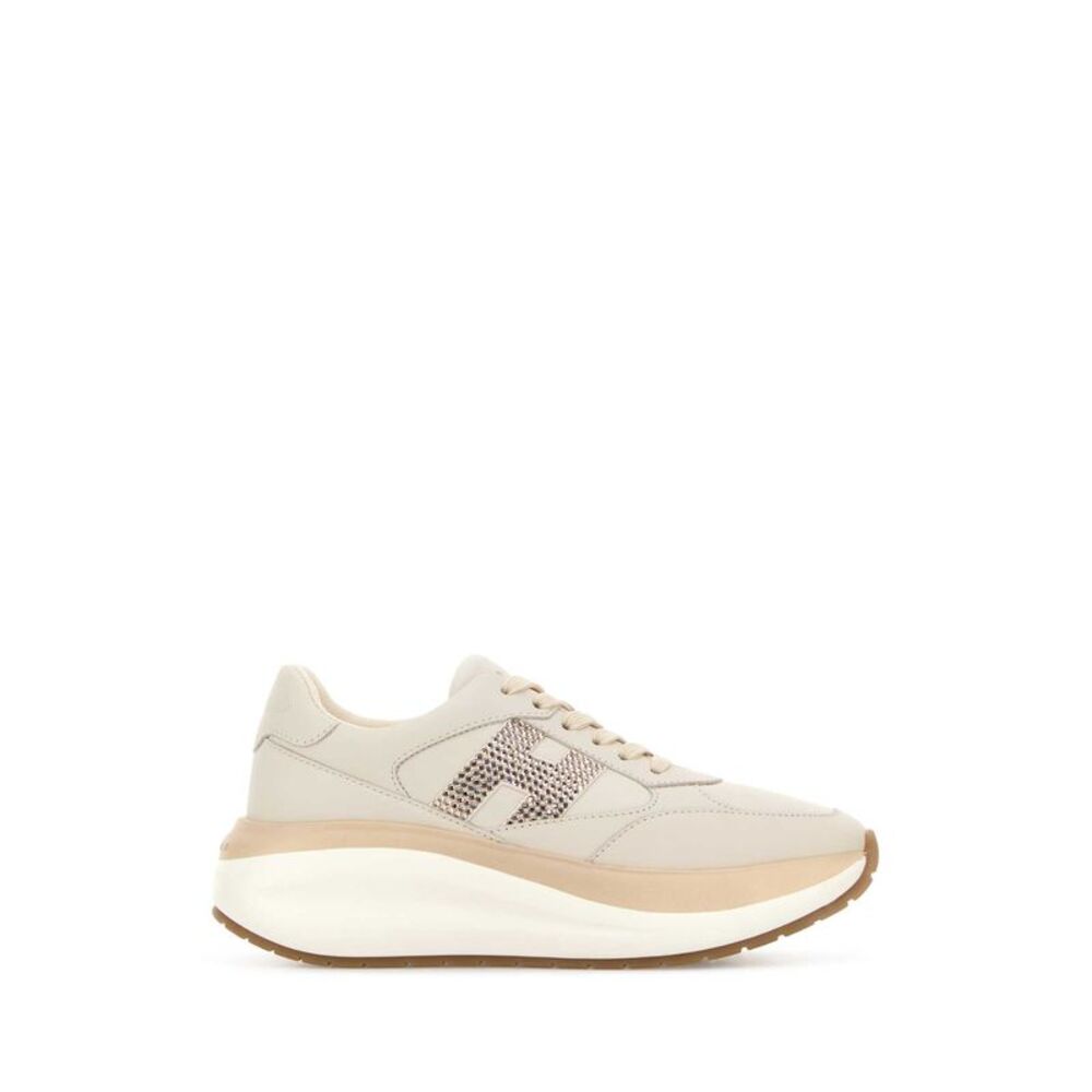 Hogan Women Ivory Leather Maxi Active Sneakers